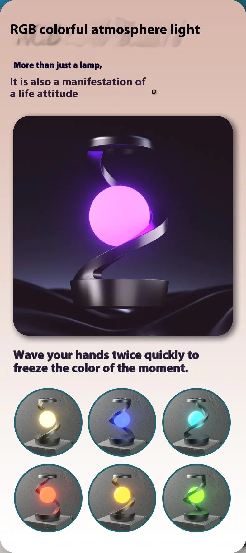 Rotating Moon Lamp with Wireless Charging