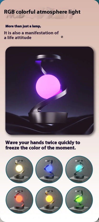 Rotating Moon Lamp with Wireless Charging