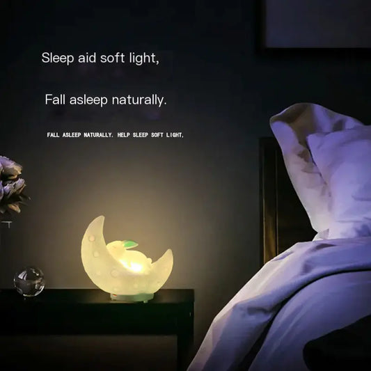 Rabbit Moon Lamp Bluetooth Speaker with Colorful Lights