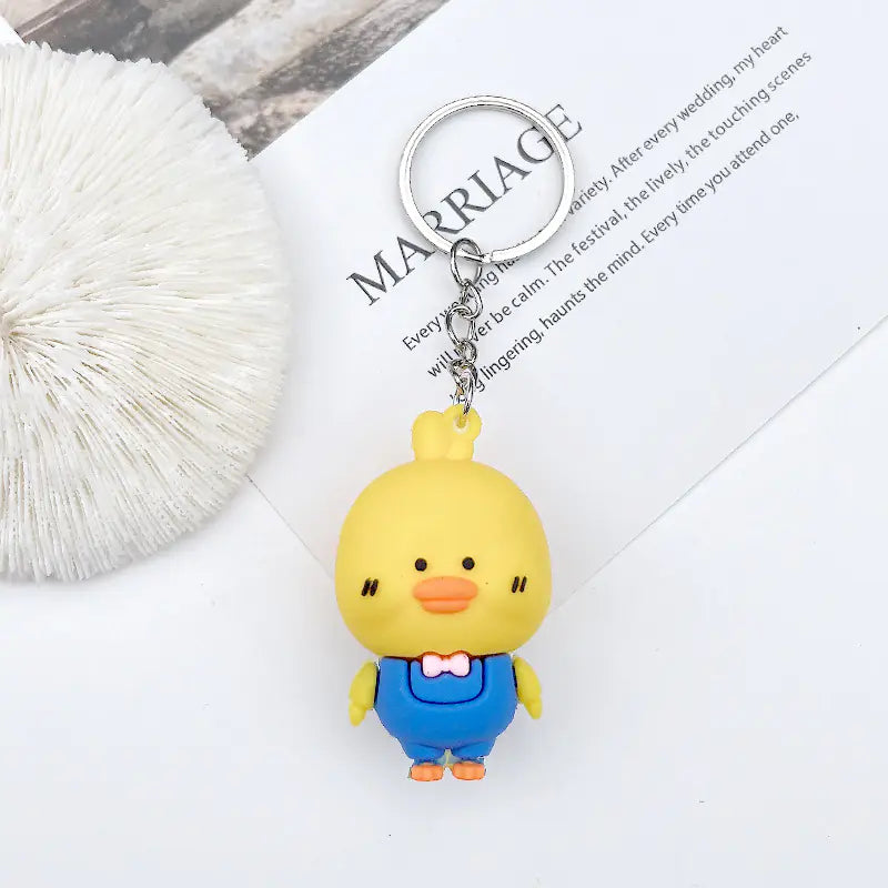 Cute Cartoon Silicone Duck Keychain