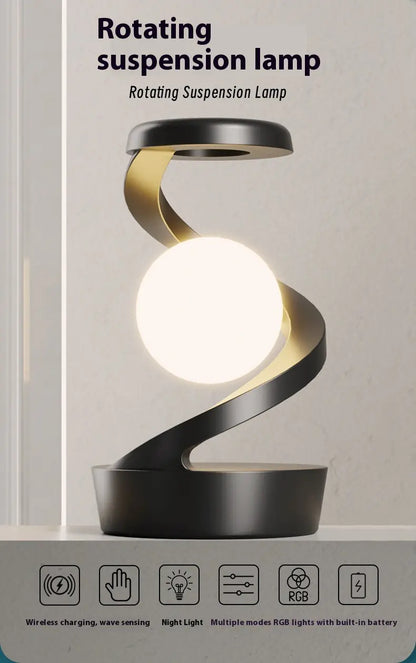 Rotating Moon Lamp with Wireless Charging