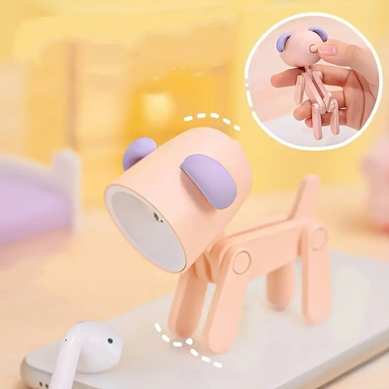 Adjustable Puppy Reading Light - Cute Cordless Desk Lamp