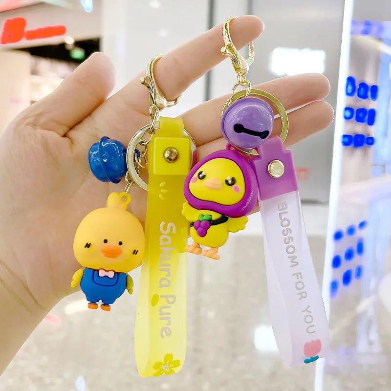 Cute Cartoon Silicone Duck Keychain