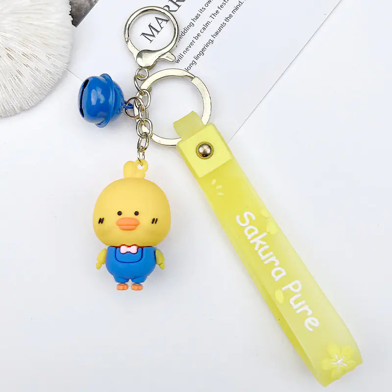 Cute Cartoon Silicone Duck Keychain