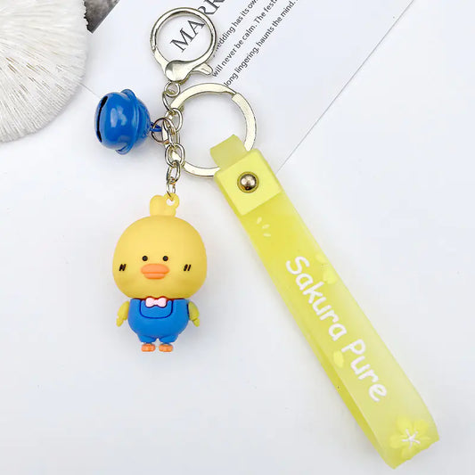 Cute Cartoon Silicone Duck Keychain