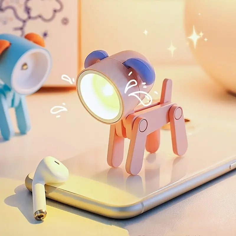 Adjustable Puppy Reading Light - Cute Cordless Desk Lamp