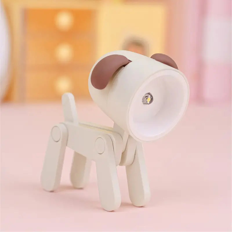 Adjustable Puppy Reading Light - Cute Cordless Desk Lamp