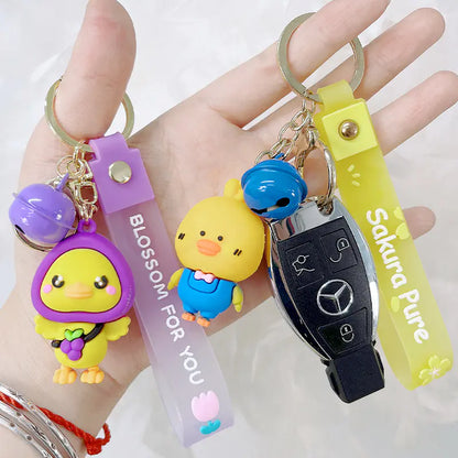 Cute Cartoon Silicone Duck Keychain