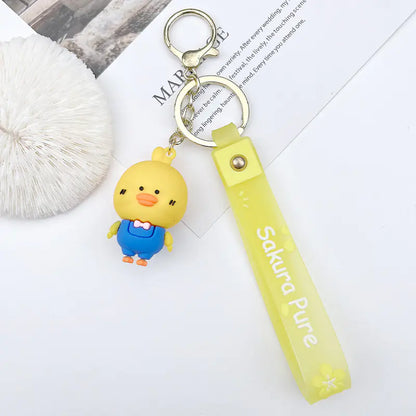 Cute Cartoon Silicone Duck Keychain