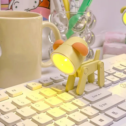 Adjustable Puppy Reading Light - Cute Cordless Desk Lamp