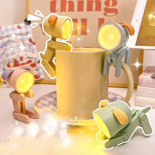 Adjustable Puppy Reading Light - Cute Cordless Desk Lamp