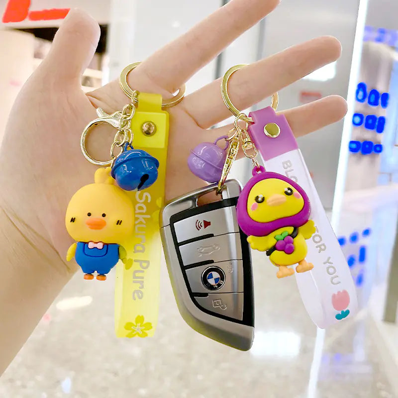 Cute Cartoon Silicone Duck Keychain
