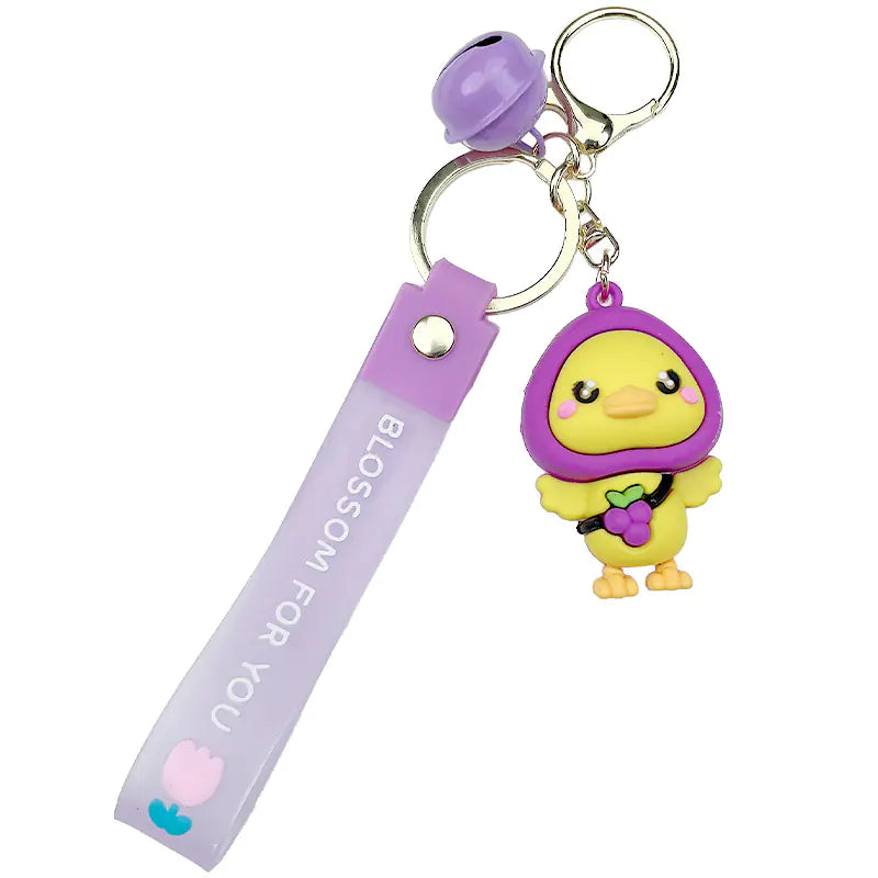 Cute Cartoon Silicone Duck Keychain