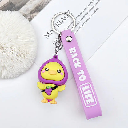 Cute Cartoon Silicone Duck Keychain