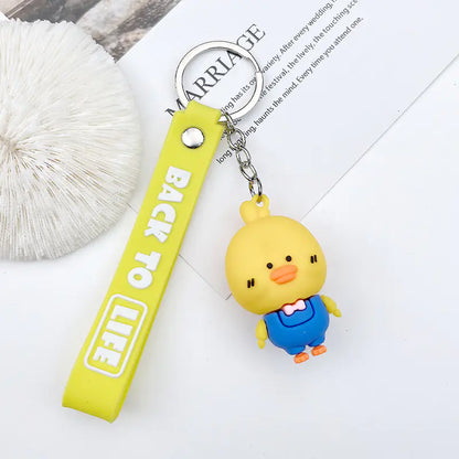 Cute Cartoon Silicone Duck Keychain