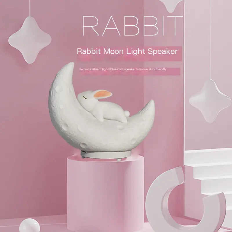 Rabbit Moon Lamp Bluetooth Speaker with Colorful Lights