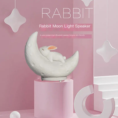 Rabbit Moon Lamp Bluetooth Speaker with Colorful Lights